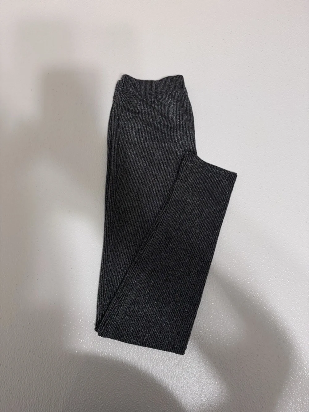 Gap Kids NWT XL (12) Metallic Silver & Black Pull-On Ribbed Pants